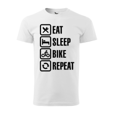  Póló Eat sleep bike repeat  mintával Magenta 2XL egyedi ajándék