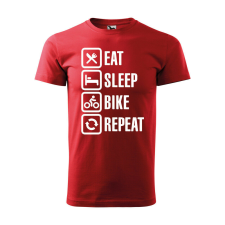  Póló Eat sleep bike repeat mintával - Piros XXL méretben ajándéktárgy