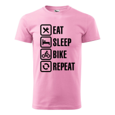  Póló Eat sleep bike repeat mintával - Rózsaszín XXXL méretben ajándéktárgy