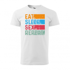 Póló Eat sleep sex repeat mintával - Fehér XXL méretben ajándéktárgy