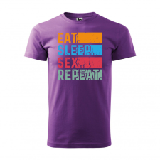 Póló Eat sleep sex repeat mintával - Lila M méretben ajándéktárgy