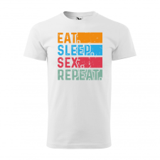  Póló Eat sleep sex repeat  mintával Magenta 2XL egyedi ajándék