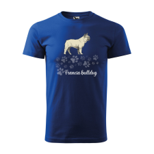  Póló Francia bulldog  mintával Kék S egyedi ajándék