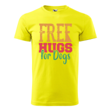  Póló Free hugs for dog mintával - Sárga XXL méretben ajándéktárgy