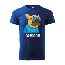 Póló Frenchie mintával - Kék L méretben ajándéktárgy