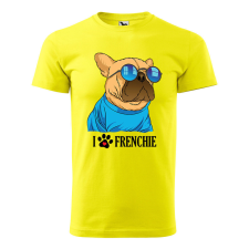 Póló Frenchie mintával - Sárga XL méretben ajándéktárgy