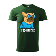 Póló Frenchie mintával - Zöld M méretben ajándéktárgy