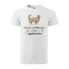 Póló Golden retriver mintával - Fehér M méretben ajándéktárgy