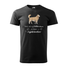 Póló Golden retriver mintával - Fekete M méretben ajándéktárgy