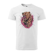  Póló Grizzly medve mintával - Fehér M méretben ajándéktárgy