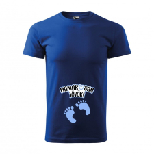  Póló Hamarosan jövök! Fiú mintával - Kék L méretben ajándéktárgy