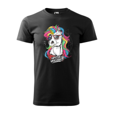 Póló Hipster unicorn mintával - Fekete XL méretben ajándéktárgy