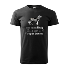 Póló Husky mintával - Fekete XXXL méretben v1 ajándéktárgy