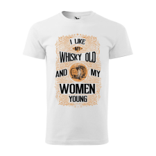 Póló I like my whisky mintával - Fehér L méretben ajándéktárgy
