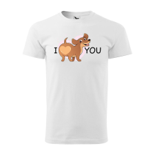 Póló I love you mintával - Fehér S méretben v1 ajándéktárgy