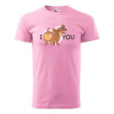 Póló I love you mintával - Rózsaszín L méretben v1 ajándéktárgy