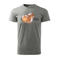  Póló I love you  mintával Szürke 4XL egyedi ajándék