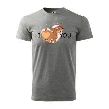 Póló I love you mintával - Szürke L méretben v1 ajándéktárgy