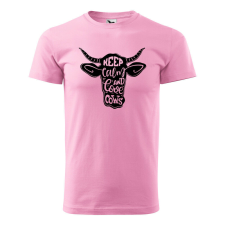 Póló Keep calm and love cows mintával - Rózsaszín XXXL méretben ajándéktárgy