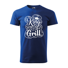  Póló King of the grill  mintával Kék M egyedi ajándék