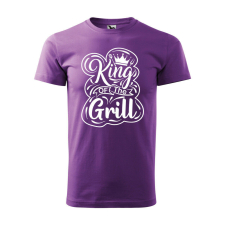 Póló King of the grill mintával - Lila S méretben ajándéktárgy