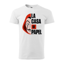 Póló La casa de papel mintával - Fehér XL méretben ajándéktárgy