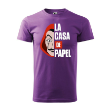 Póló La casa de papel mintával - Lila M méretben ajándéktárgy