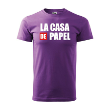 Póló La casa de papel V2 mintával - Lila XL méretben ajándéktárgy
