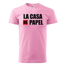 Póló La casa de papel V2 mintával - Rózsaszín S méretben ajándéktárgy