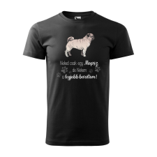 Póló Mopsz mintával - Fekete XL méretben v1 ajándéktárgy