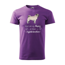Póló Mopsz mintával - Lila XL méretben v1 ajándéktárgy