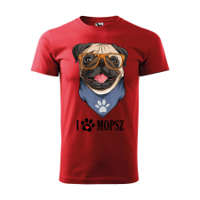  Póló Mopsz mintával - Piros M méretben v2 ajándéktárgy