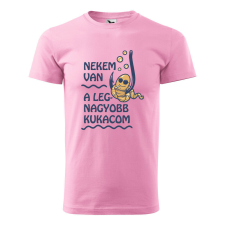 Póló Nekem van a legnagyobb kukacom mintával - Rózsaszín M méretben ajándéktárgy