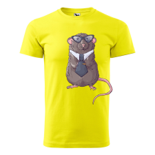  Póló Patkány  mintával Sárga 4XL egyedi ajándék