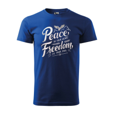 Póló Peace in your heart mintával - Kék XXXL méretben ajándéktárgy