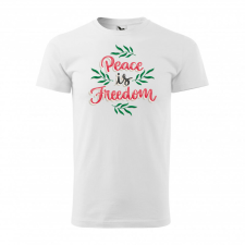  Póló Peace is freedom mintával - Fehér S méretben ajándéktárgy