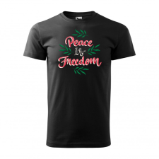 Póló Peace is freedom mintával - Fekete XL méretben ajándéktárgy