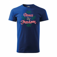 Póló Peace is freedom mintával - Kék XXXL méretben ajándéktárgy