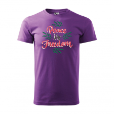 Póló Peace is freedom mintával - Lila L méretben ajándéktárgy