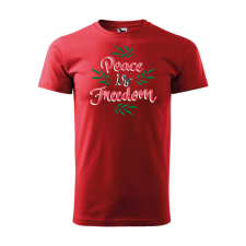 Póló Peace is freedom mintával - Piros M méretben ajándéktárgy