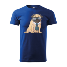  Póló Pug Dog  mintával Kék 2XL egyedi ajándék