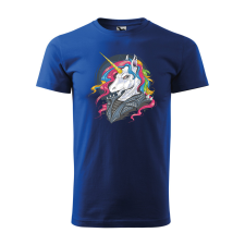  Póló Punk unicorn  mintával Kék 4XL egyedi ajándék
