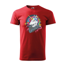 Póló Punk unicorn mintával - Piros XXL méretben ajándéktárgy