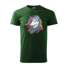 Póló Punk unicorn mintával - Zöld XXXL méretben ajándéktárgy