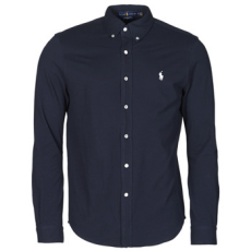 Polo Ralph Lauren Hosszú ujjú ingek CHEMISE AJUSTEE COL BOUTONNE EN POLO FEATHERWEIGHT LOGO PONY PLA Kék EU XXL