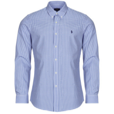 Polo Ralph Lauren Hosszú ujjú ingek CHEMISE AJUSTEE SLIM FIT EN POPELINE UNIE Kék EU S