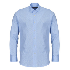 Polo Ralph Lauren Hosszú ujjú ingek CHEMISE COUPE DROITE EN POPELINE MICRO MOTIF Kék EU L