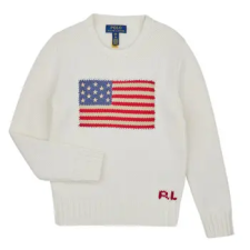 Polo Ralph Lauren Pulóverek FLAG CN SWTR-TOPS-SWEATER Fehér 14 / 16 Jahre gyerek pulóver, kardigán