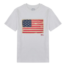 Polo Ralph Lauren Rövid ujjú pólók SS FLAG TEE Fehér 10 / 12 Jahre gyerek póló