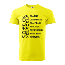  Póló Reading japanese is realy easy mintával - Sárga XXXL méretben ajándéktárgy